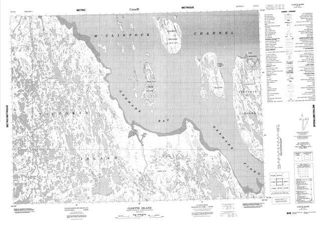 Cloette Island Topographic Paper Map 067F12 at 1:50,000 scale