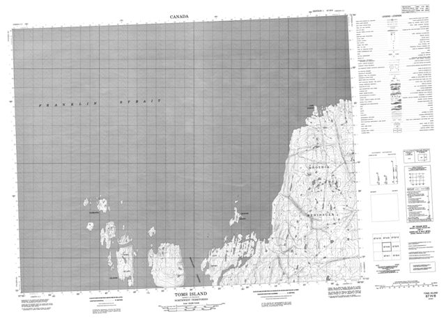 Toms Island Topographic Paper Map 067H08 at 1:50,000 scale