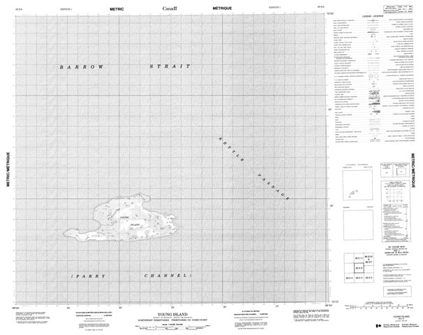 Young Island Topographic Paper Map 068E06 at 1:50,000 scale