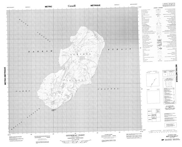 Gourdeau Point Topographic Paper Map 068E10 at 1:50,000 scale