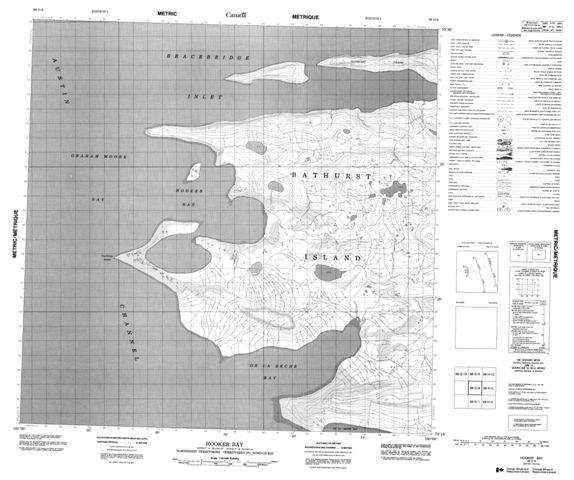 Hooker Bay Topographic Paper Map 068G08 at 1:50,000 scale