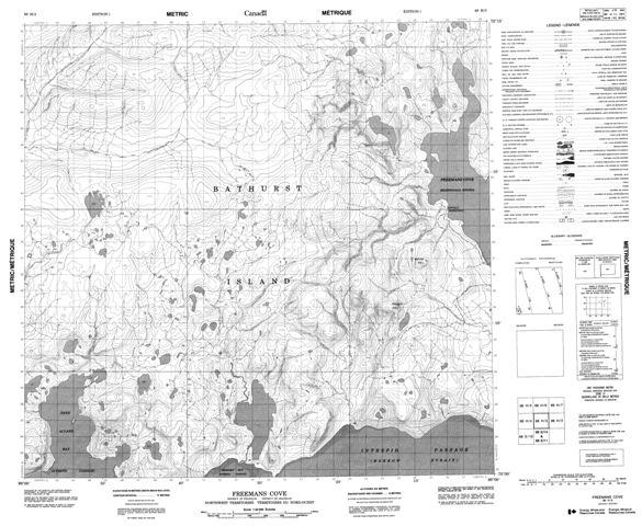 Freemans Cove Topographic Paper Map 068H03 at 1:50,000 scale