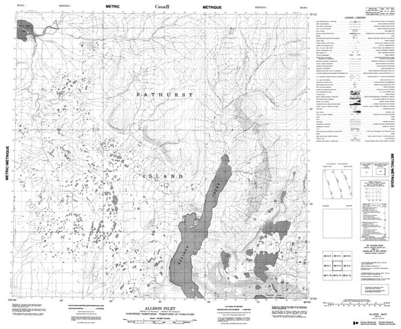 Allison Inlet Topographic Paper Map 068H04 at 1:50,000 scale