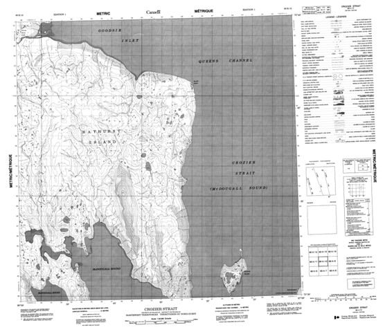 Crozier Strait Topographic Paper Map 068H10 at 1:50,000 scale