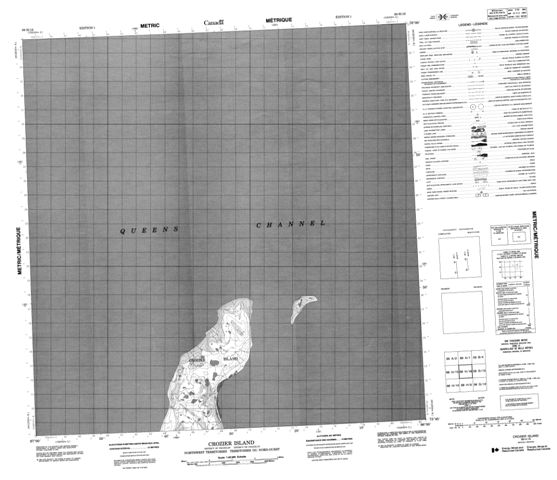 Crozier Island Topographic Paper Map 068H16 at 1:50,000 scale