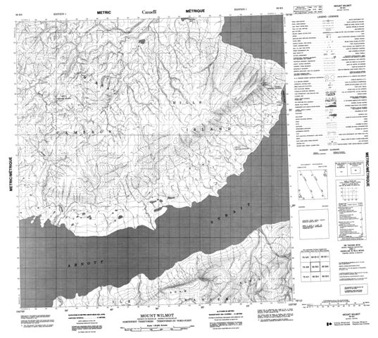 Mount Wilmot Topographic Paper Map 069B05 at 1:50,000 scale