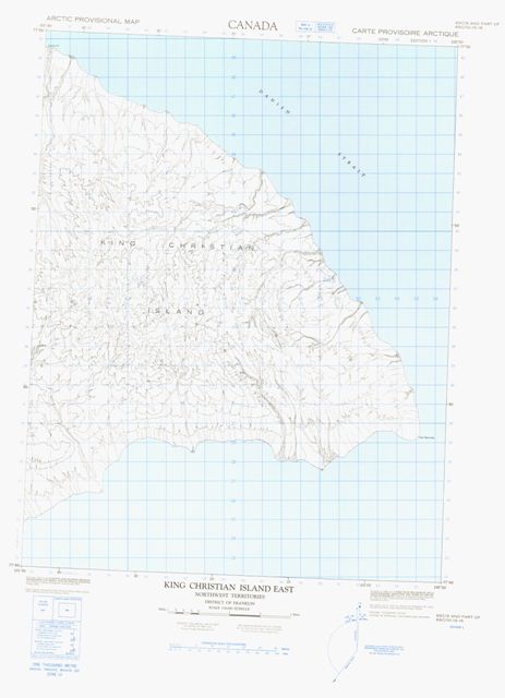 King Christian Island East Topographic Paper Map 069C09 at 1:50,000 scale
