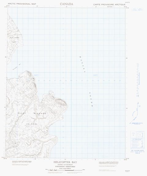 Helicopter Bay Topographic Paper Map 069E12 at 1:50,000 scale