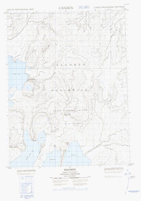 Isachsen Topographic Paper Map 069F13 at 1:50,000 scale