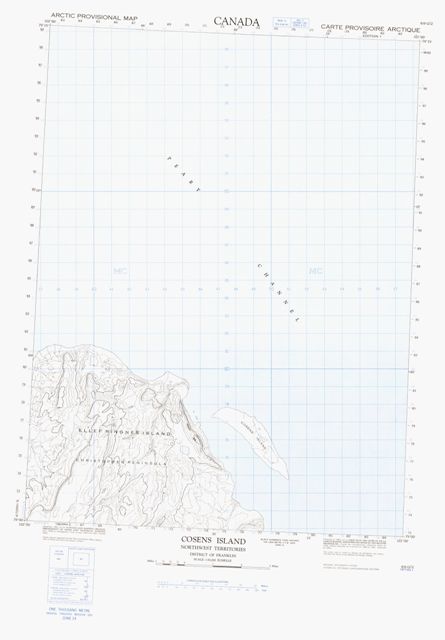 Cosens Island Topographic Paper Map 069G02 at 1:50,000 scale