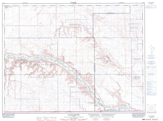 Calib Coulee Topographic Paper Map 072E02 at 1:50,000 scale