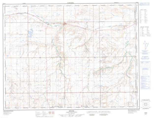 Irvine Topographic Paper Map 072E16 at 1:50,000 scale