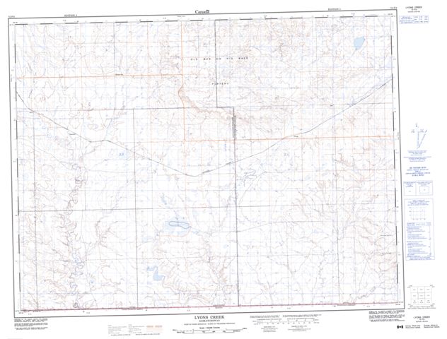 Lyons Creek Topographic Paper Map 072F03 at 1:50,000 scale