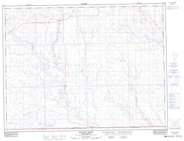 Willow Creek Topographic Paper Map 072F04 at 1:50,000 scale