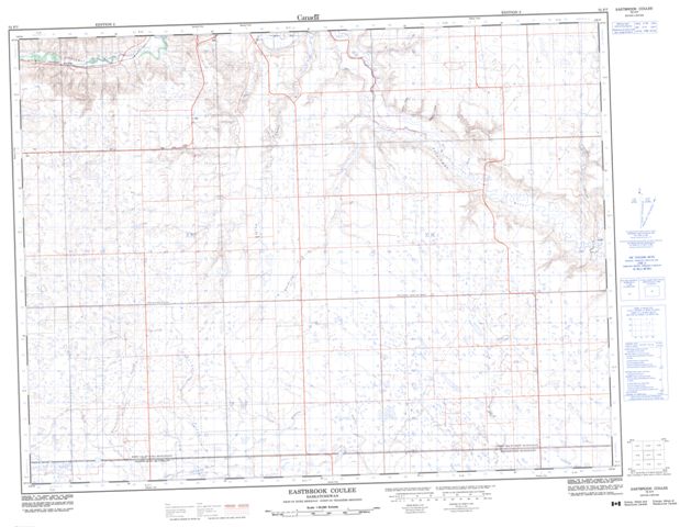 Eastbrook Coulee Topographic Paper Map 072F07 at 1:50,000 scale