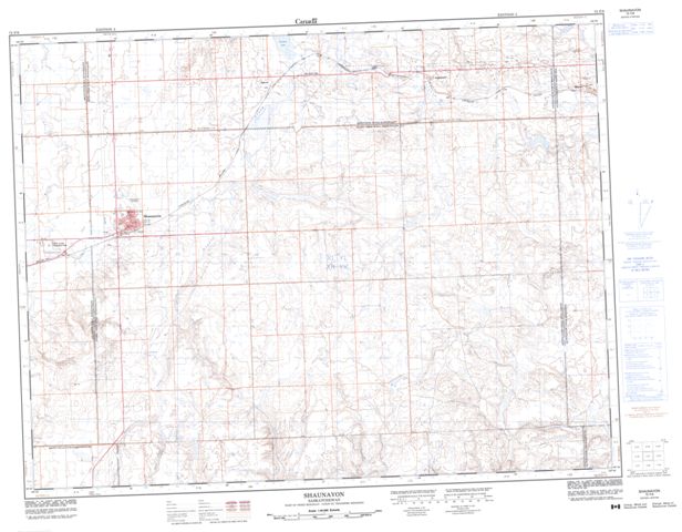 Shaunavon Topographic Paper Map 072F09 at 1:50,000 scale