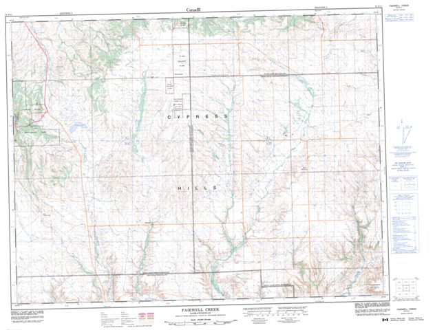 Fairwell Creek Topographic Paper Map 072F11 at 1:50,000 scale