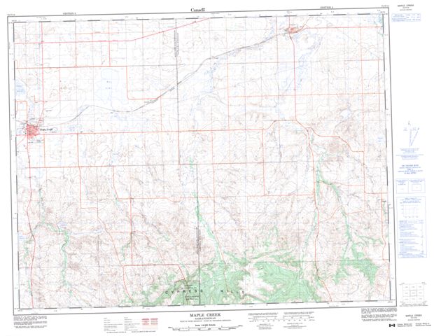 Maple Creek Topographic Paper Map 072F14 at 1:50,000 scale