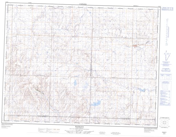 Mankota Topographic Paper Map 072G06 at 1:50,000 scale