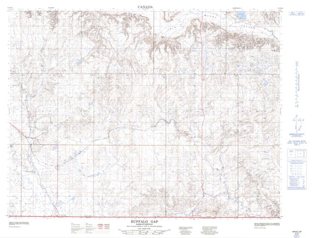 Buffalo Gap Topographic Paper Map 072H03 at 1:50,000 scale