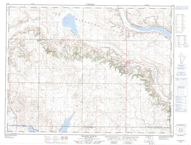 Willow Bunch Topographic Paper Map 072H05 at 1:50,000 scale