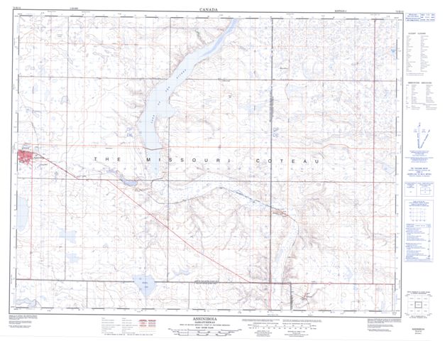 Assiniboia Topographic Paper Map 072H12 at 1:50,000 scale