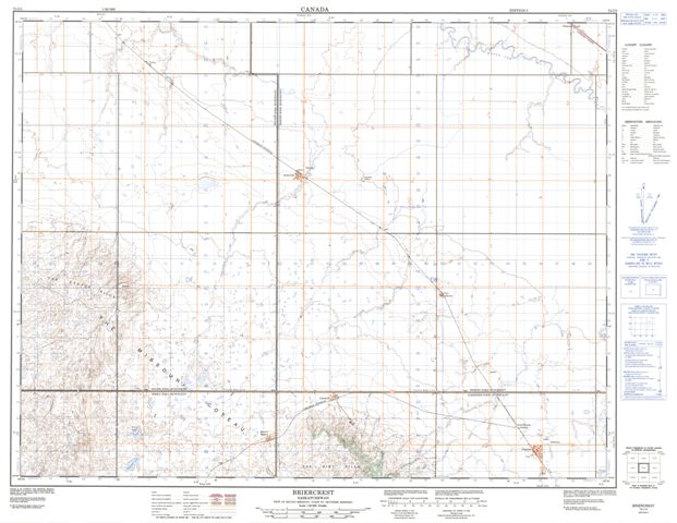 Briercrest Topographic Paper Map 072I03 at 1:50,000 scale