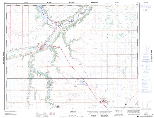 Lumsden Topographic Paper Map 072I10 at 1:50,000 scale