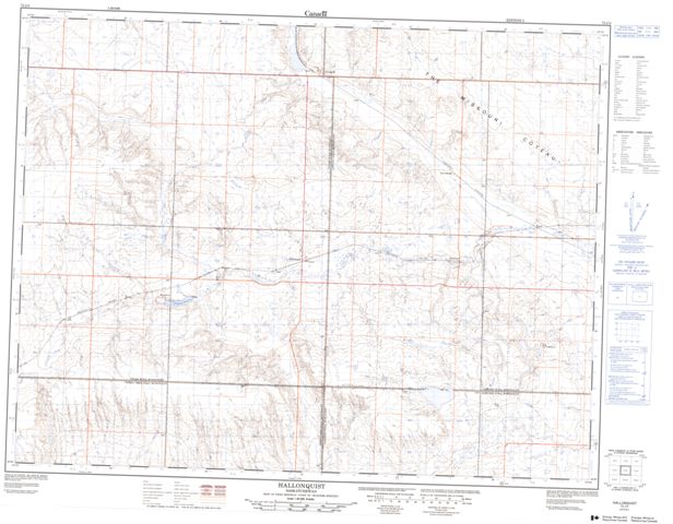 Hallonquist Topographic Paper Map 072J03 at 1:50,000 scale