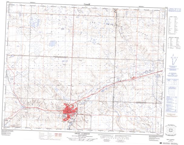 Swift Current Topographic Paper Map 072J05 at 1:50,000 scale
