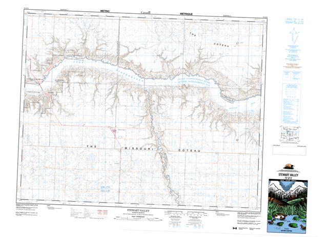 Stewart Valley Topographic Paper Map 072J12 at 1:50,000 scale