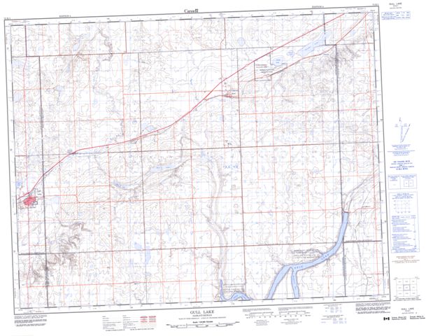 Gull Lake Topographic Paper Map 072K01 at 1:50,000 scale