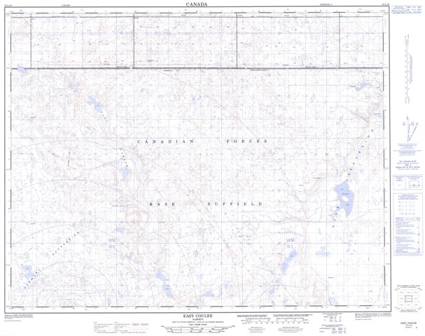 Easy Coulee Topographic Paper Map 072L10 at 1:50,000 scale