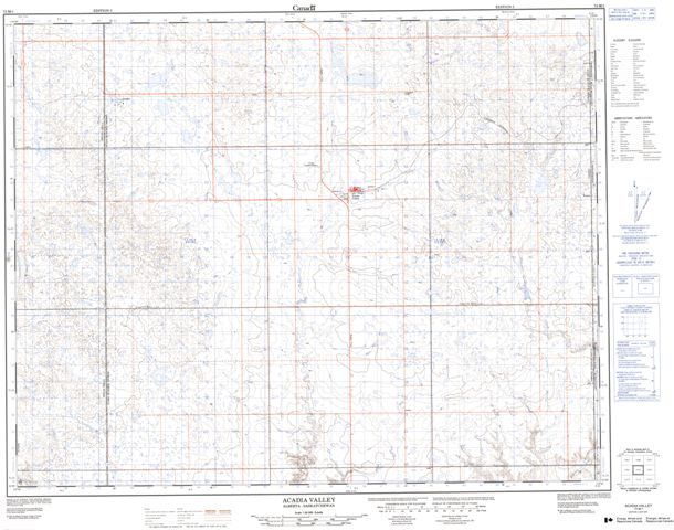 Acadia Valley Topographic Paper Map 072M01 at 1:50,000 scale