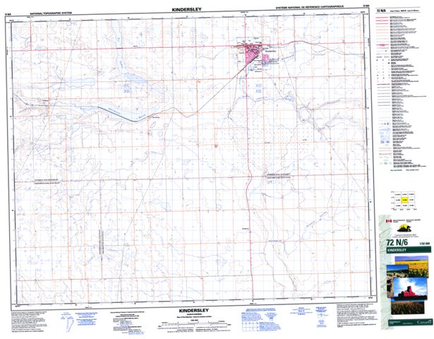 Kindersley Topographic Paper Map 072N06 at 1:50,000 scale