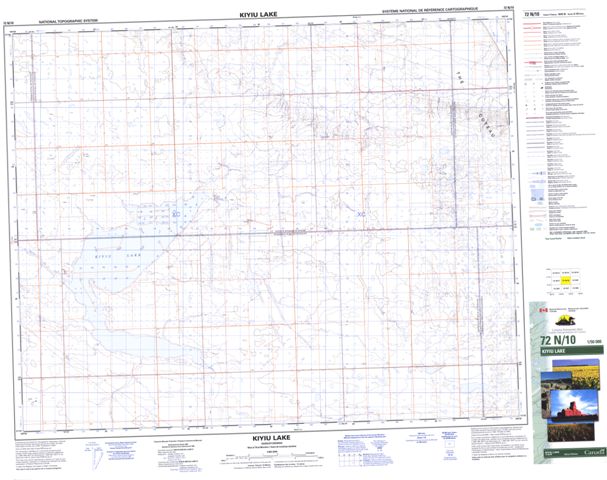 Kiyiu Lake Topographic Paper Map 072N10 at 1:50,000 scale