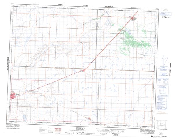 Rosetown Topographic Paper Map 072O12 at 1:50,000 scale