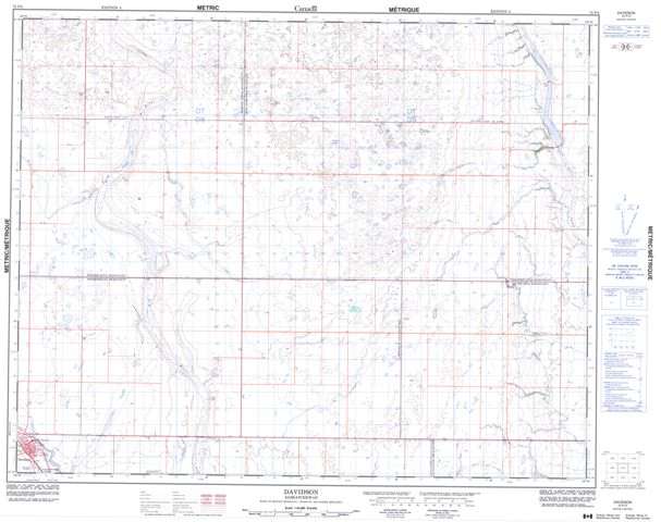 Davidson Topographic Paper Map 072P05 at 1:50,000 scale