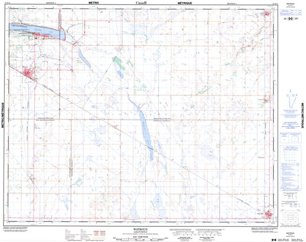 Watrous Topographic Paper Map 072P11 at 1:50,000 scale