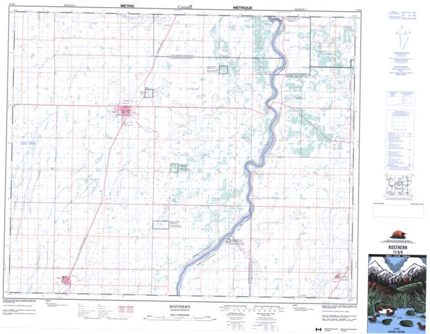 Rosthern Topographic Paper Map 073B09 at 1:50,000 scale
