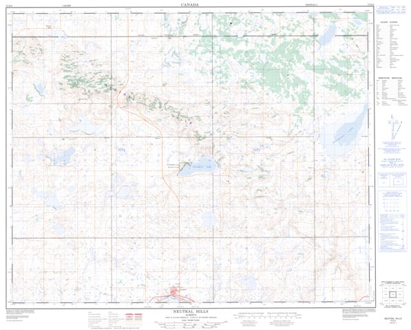 Neutral Hills Topographic Paper Map 073D02 at 1:50,000 scale