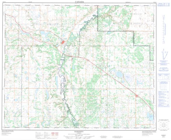 Hardisty Topographic Paper Map 073D11 at 1:50,000 scale