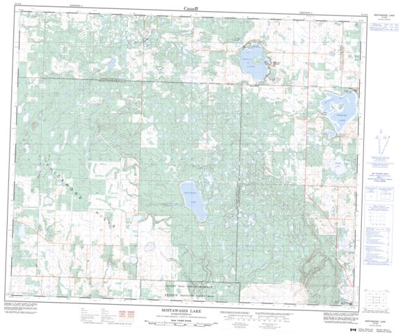 Mistawasis Lake Topographic Paper Map 073G03 at 1:50,000 scale