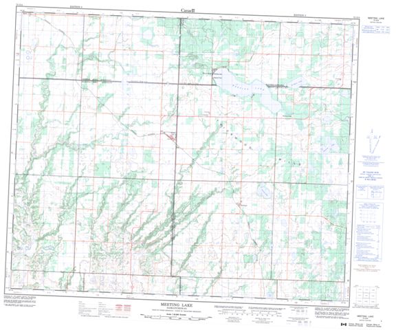 Meeting Lake Topographic Paper Map 073G04 at 1:50,000 scale