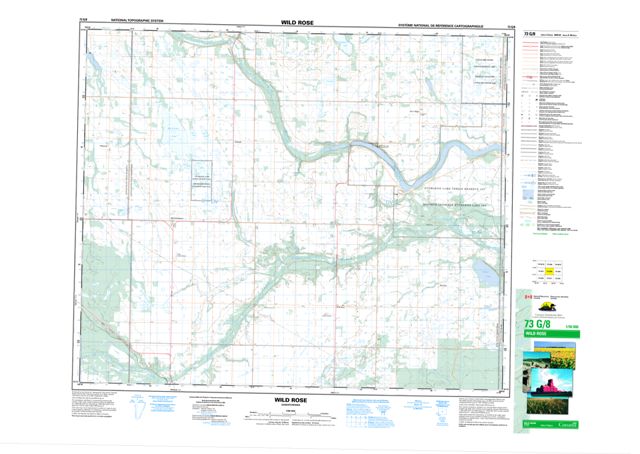 Wild Rose Topographic Paper Map 073G08 at 1:50,000 scale