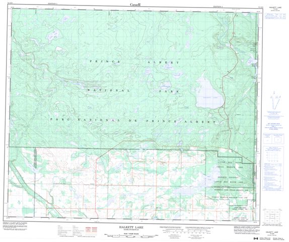Halkett Lake Topographic Paper Map 073G09 at 1:50,000 scale