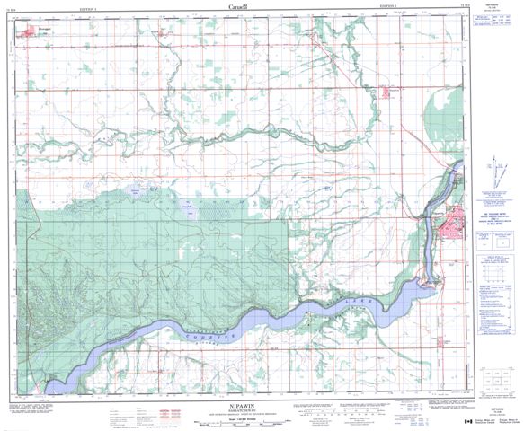 Nipawin Topographic Paper Map 073H08 at 1:50,000 scale