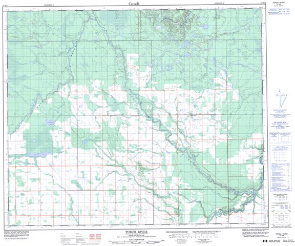Torch River Topographic Paper Map 073H09 at 1:50,000 scale