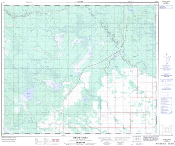 Bedard Creek Topographic Paper Map 073H10 at 1:50,000 scale
