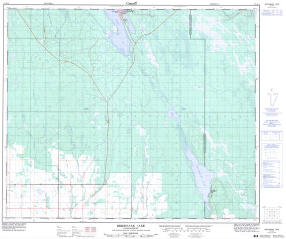 Birchbark Lake Topographic Paper Map 073H11 at 1:50,000 scale